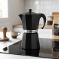 Black Aluminum Coffee Maker | 12-Cup Italian Coffee Maker for Induction | Espresso Maker | Suitable for All Stovetops
