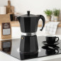 Black Aluminum Coffee Maker | 12-Cup Italian Coffee Maker for Induction | Espresso Maker | Suitable for All Stovetops