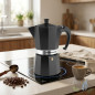Cafetière en aluminium noir | Cafetière italienne 9 tasses compatible induction | Machine à expresso | Convient à tous types de Cafetière en aluminium noir | Cafetière italienne 9 tasses compatible induction | Machine à expresso | Convient à tous types de