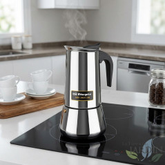 Orbegozo stainless steel Italian coffee maker. Capacity 12 cups.