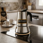 Cafetera Aluminio Aluminio | Cafetera Italiana 2 Tazas Inducción | Cafetera Espresso | Cafetera Apta para todo tipo de cocinas