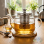 Borosilicate Glass Teapot | 700ml Capacity | High Heat Resistance Glass Teapot | Ideal for Tea and Infusions Borosilicate Glass Teapot | 700ml Capacity | High Heat Resistance Glass Teapot | Ideal for Tea and Infusions