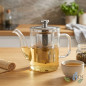 Teiera in vetro borosilicato | Capacità 400 ml | Teiera in vetro resistente al calore | Ideale per tè e infusi Teiera in vetro borosilicato | Capacità 400 ml | Teiera in vetro resistente al calore | Ideale per tè e infusi