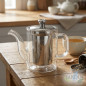 Teiera in vetro borosilicato | Capacità 400 ml | Teiera in vetro resistente al calore | Ideale per tè e infusi Teiera in vetro borosilicato | Capacità 400 ml | Teiera in vetro resistente al calore | Ideale per tè e infusi