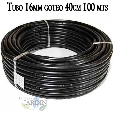 16mm drip irrigation pipe 40cm black, 100 meters