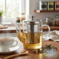 Teiera in vetro borosilicato | Capacità 400 ml | Teiera in vetro resistente al calore | Ideale per tè e infusi Teiera in vetro borosilicato | Capacità 400 ml | Teiera in vetro resistente al calore | Ideale per tè e infusi