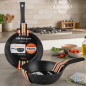 Sarten Aluminio 32cm | Sarten Apta para Todo Tipo de Cocinas | Revestimiento Antiadherente | Sarten Honda