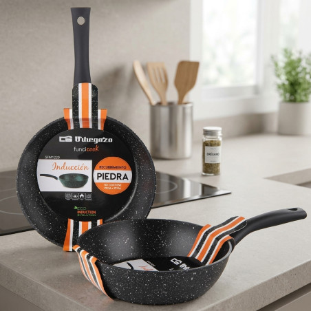 Frigideira funda de alumínio forjado 24 cm, pedra antiaderente, frigideira funda, frigideira para cozinhar, frigideira antiadere