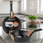 Poêle à frire en aluminium forgé Orbegozo 24 cm . Revêtement pierre antiadhésif