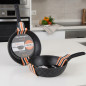 Sartén aluminio forjado 30 cm, piedra antiadherente, sartén cocina, sartén antiadherente, sartén forjada