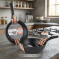Sartén aluminio forjado 30 cm, piedra antiadherente, sartén cocina, sartén antiadherente, sartén forjada