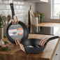 Sartén aluminio forjado 28 cm, piedra antiadherente, sartén cocina, sartén antiadherente, sartén forjada