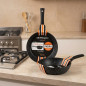 Sartén aluminio forjado 24 cm, piedra antiadherente, sartén cocina, sartén antiadherente, sartén forjada