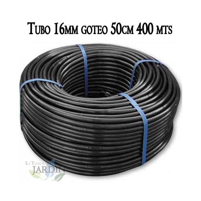 Tubo per irrigazione a goccia da 16 mm, 50 cm, nero, 400 metri