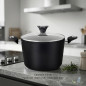 Cacerola con Tapa 20 cm | Revestimiento de Marmol Antiadherente | Induccion Total | Capacidad 3,5 L