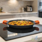 Orbegozo 36cm Aluminum Paella Pan | Induction Compatible | Silicone Handles | 36 x 4.5cm Orbegozo 36cm Aluminum Paella Pan | Induction Compatible | Silicone Handles | 36 x 4.5cm