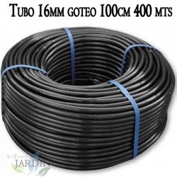 Tuberia 16mm riego por goteo a 100cm negra, 400 metros