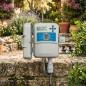 Programador de riego eléctrico Hunter X2, 12 zonas de riego, exterior, Controlador riego automático jardín
