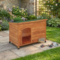 Wooden dog house, model L: 116 x 82 x 76 cm. flat roof Wooden dog house, model L: 116 x 82 x 76 cm. flat roof