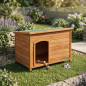 Caseta de madera para perros mediana, 104x70x66 cm, techo plano, caseta madera, perros, mediana