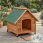  Wooden dog house, model S: 72 x 76 x 76 cm.  gable roof