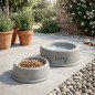 Model S concrete dog feeder and drinker. Capacity 0.75 litres.  21 x 7 cm high.