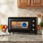 Forno elétrico de mesa de 39 litros, convecção de 1450 W, temporizador, seletor de temperatura, 33 x 62 x 43 cm, preto