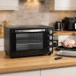 Horno Eléctrico de Sobremesa 45 Litros, Convección y Rustipollo, 2000W, Temporizador, 54,5 x 44 x 35 cm, negro