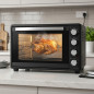 Horno Eléctrico de Sobremesa 45 Litros, Convección y Rustipollo, 2000W, Temporizador, 54,5 x 44 x 35 cm, negro