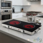  Orbegozo double ceramic hob.  Tempered glass surface.  Cooking surface diameter 205 mm + 170mm.