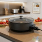 Pentola elettrica Orbegozo 1500W ideale per friggere, stufare, arrostire, cucinare paella, tortillas e pizze. Diametro 40cm. Pro