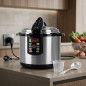 Panela de pressão elétrica programável, 6L, timer até 24 horas, cozimento ultra rápido, panela de pressão programável, 6L