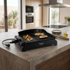  Elektrischer Tischgrill von Orbegozo.  Leistung 2.000 W. Doppelzone (Grill und Bügeleisen).