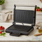 Grelha de aço inoxidável, placa antiaderente, superfície 23x14,5 cm, 800W, grelha, cozinha saudável, antiaderente