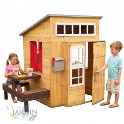 Maison de jouet en bois d'extérieur moderne