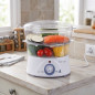 Panela a vapor | 2 recipientes empilháveis | Capacidade de 6 litros | Potência de 400 W | Ideal para arroz e legumes Panela a vapor | 2 recipientes empilháveis | Capacidade de 6 litros | Potência de 400 W | Ideal para arroz e legumes