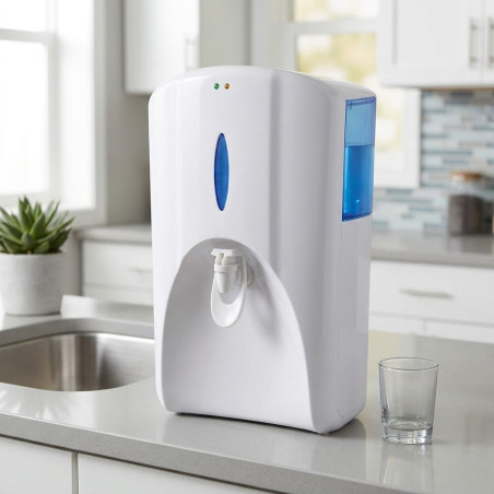 Distributore d'acqua Orbegozo. Eroga acqua fredda e climatica. Serbatoio da 8 litri. Capacità refrigerata 0,8 litri.