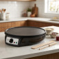 Orbegozo 1000W Elektrischer Crêpe-Maker | Crêpe-, Pfannkuchen- und Tortilla-Maker, Antihaftbeschichtung, 30 cm | Einstellbares T Orbegozo 1000W Elektrischer Crêpe-Maker | Crêpe-, Pfannkuchen- und Tortilla-Maker, Antihaftbeschichtung, 30 cm | Einstellbares T