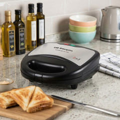 2-in-1 Sandwich Maker 750W | Interchangeable Sandwich and Grill Plates | Non-stick | Non-slip Base