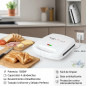 Electric Sandwich Maker 1500W | Makes 4 Sandwiches | Non-Stick Coating | Overheating Protection