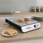 Tostapane da 600 W | Tostapane orizzontale piatto | Tostapane con 6 impostazioni di calore | Tostapane in acciaio inox con vasso