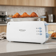 Torradeira de 850 W | Torradeira para 2 fatias grandes | Torradeira com função de descongelamento | Torradeira com termostato aj