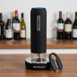 Tire-bouchon électrique avec port USB | Noir | Ouverture facile des bouteilles | Coupe-capsule inclus