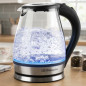 Wasserkocher mit Glaskrug, 1,7 Liter | Kleiner Wasserkocher (2200 W) | Tragbare elektrische Teekanne für Aufgüsse oder Tee