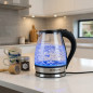 Wasserkocher mit Glaskrug, 1,7 Liter | Kleiner Wasserkocher (2200 W) | Tragbare elektrische Teekanne für Aufgüsse oder Tee
