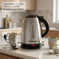 1.7 Liter Stainless Steel Electric Kettle | Small 2200W Electric Kettle | Portable Electric Teapot for Infusions or Tea