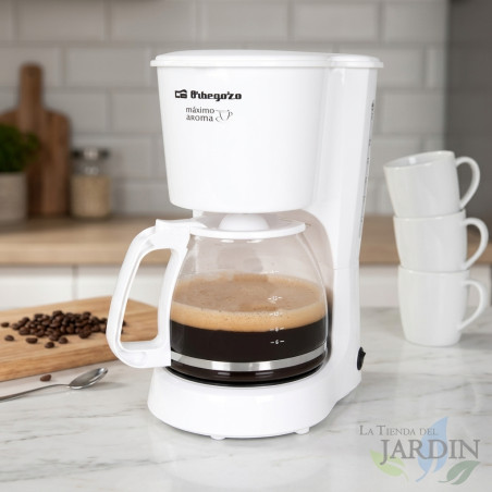 Orbegozo 15-Cup Drip Coffee Maker, 800W | 1 Liter Coffee Machine | Anti-Drip Filter Coffee Maker with Carafe