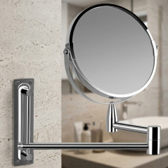 Orbegozo 360º multi-adjustable wall mirror. 17cm in diameter. Double sided: A: No magnification B: 5X magnification.
