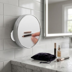 Specchio da parete Orbegozo | 17 cm | Ingrandimento 5X | Specchio per il trucco con 3 ventose