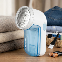 Rasoir Anti-Bouloche, Machine anti peluche Orbegozo. Grille et lames en acier inoxydable. Fonctionne sur piles 2x1,5